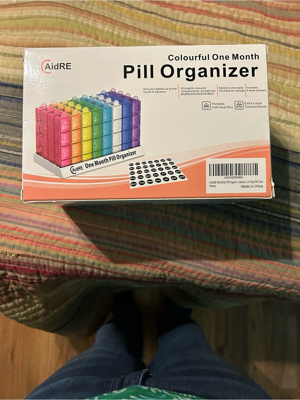 Colourful One Month Pill Organizer - Multicolor